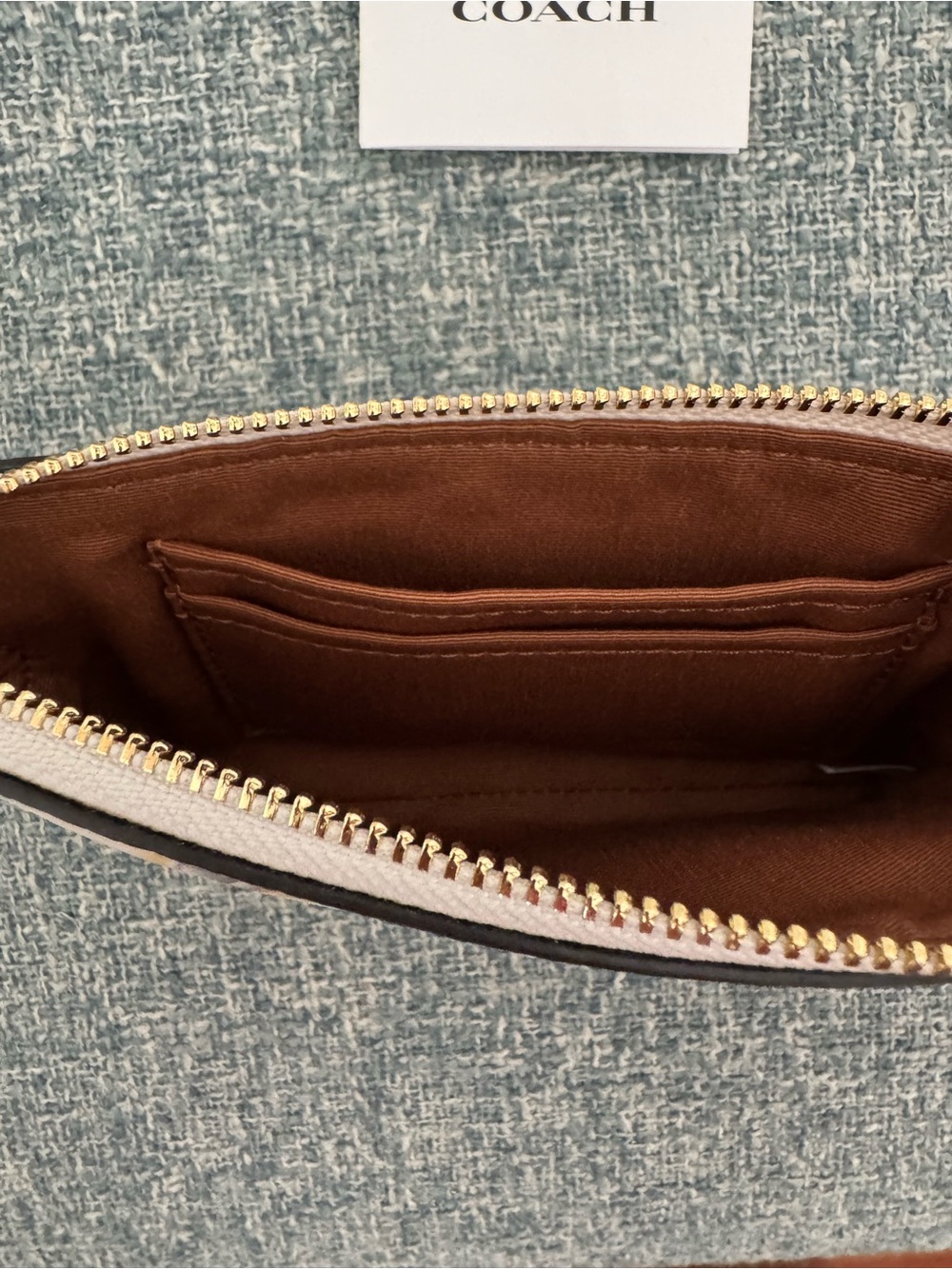 COACH Cream Lipstick Print Zip Wristlet - Picture 5 of 7